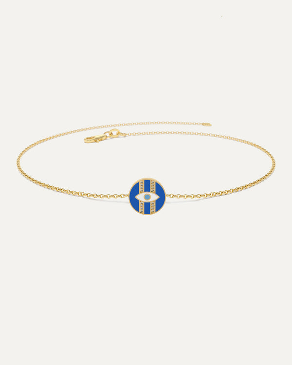 Guardian Diamond Double Stripe Evil Eye Bracelet