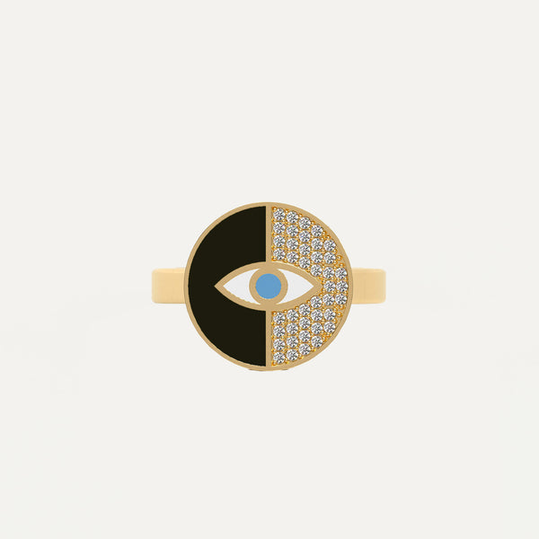 Guardian Half-Face Evil Eye Ring