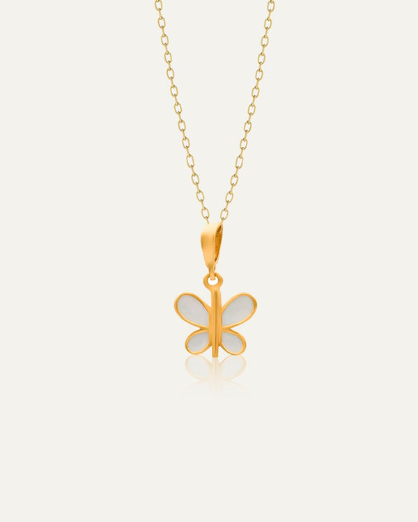 18K Gold Kids Butterfly Necklace