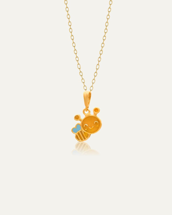 18K Gold Little Bee Kids Necklace