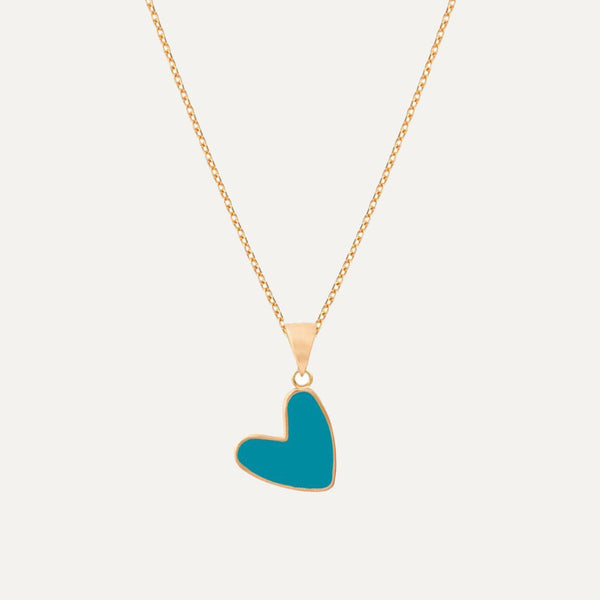 Simple Enamel Heart Necklace