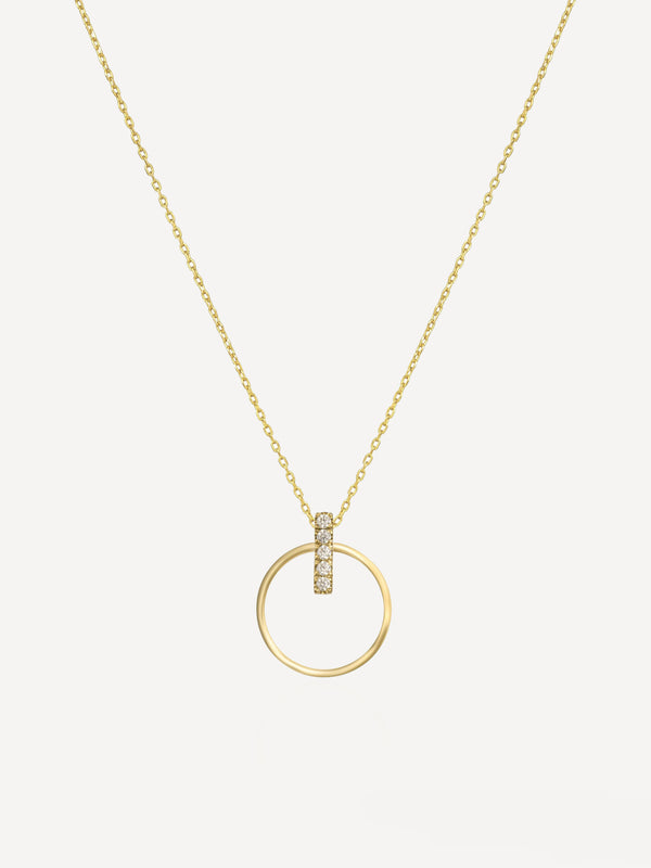 The Diamond Line Circle Necklace