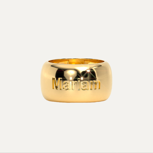 Customized Dome Name Ring