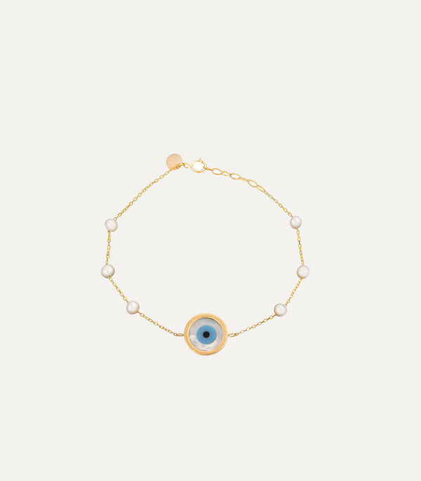 The Evil Eye & Pearl Bracelet