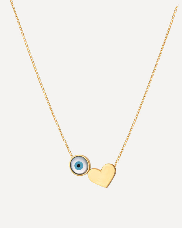 Heart & Evil Eye Necklace