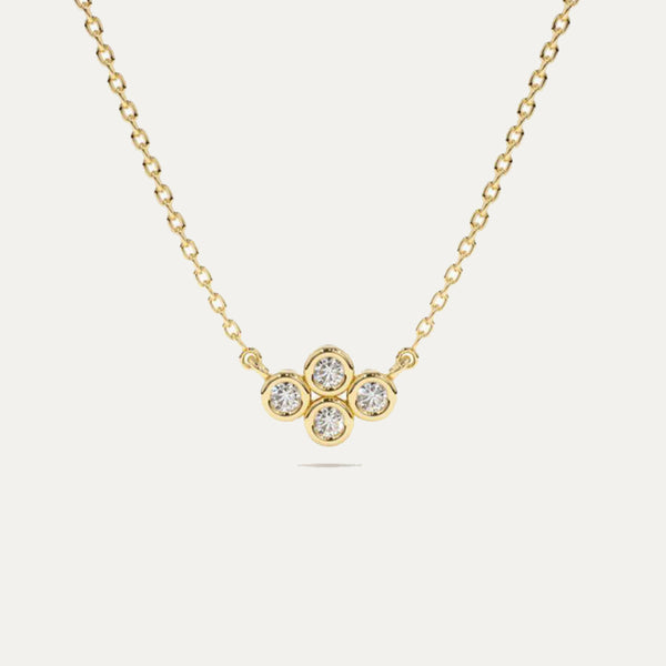 18K Gold Quarto Diamond Necklace