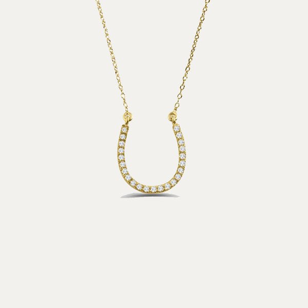 18k Gold Diamond Shoehorse Necklace