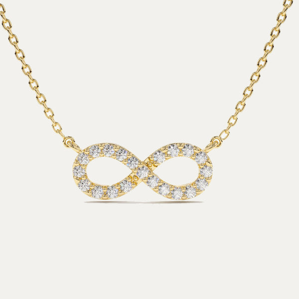 18K Gold Diamond Infinity Necklace