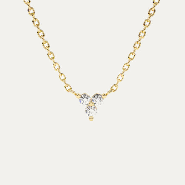 18K Gold Tria Triangle Diamond Necklace