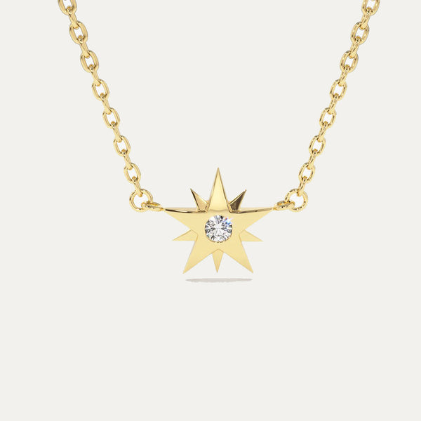 18K Gold Star Diamond Necklace