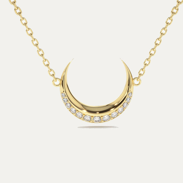 Diamond Crescent Moon Necklace