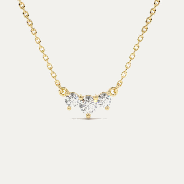 18K Gold Classic Trio Diamond Necklace