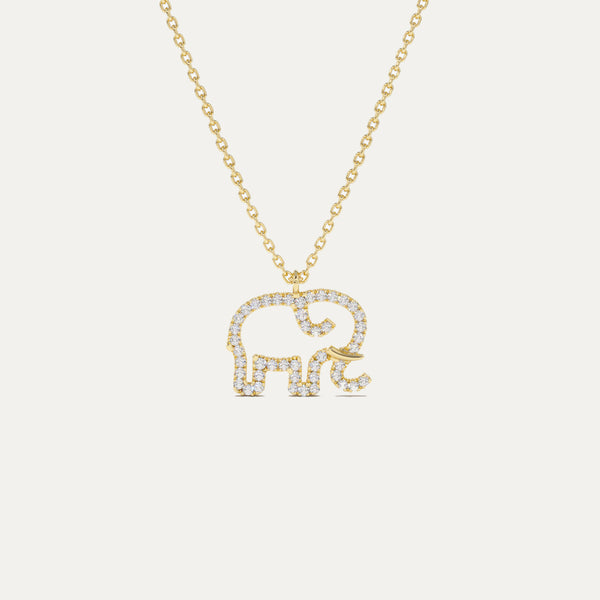 Diamond Elephant Necklace