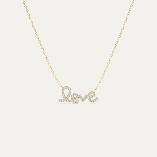 18K Gold Love Diamond Necklace