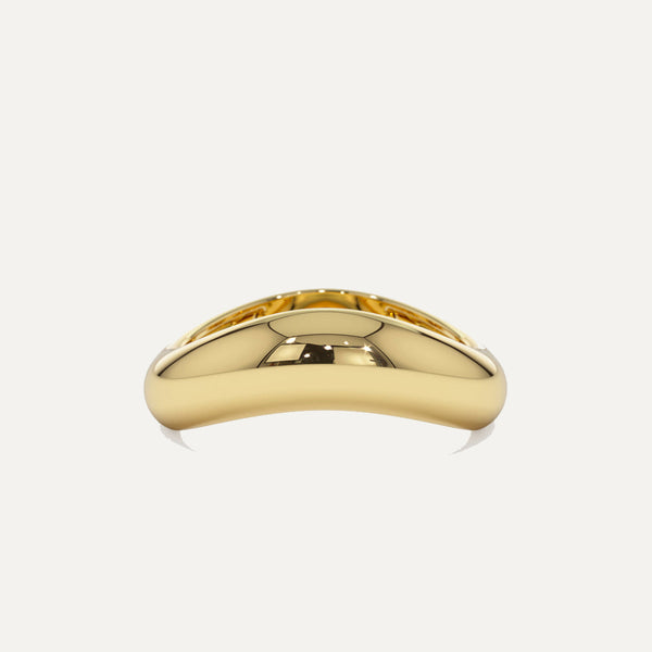 18K Gold Wave Dome Ring