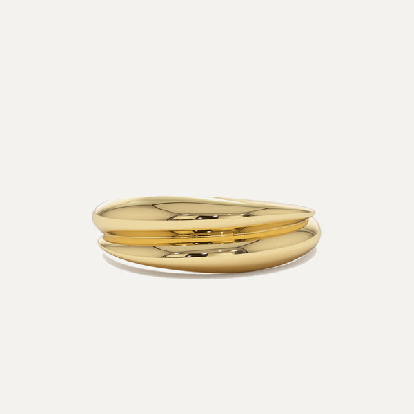 18K Gold Waved Ring