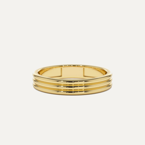 18K Gold Groove Ring