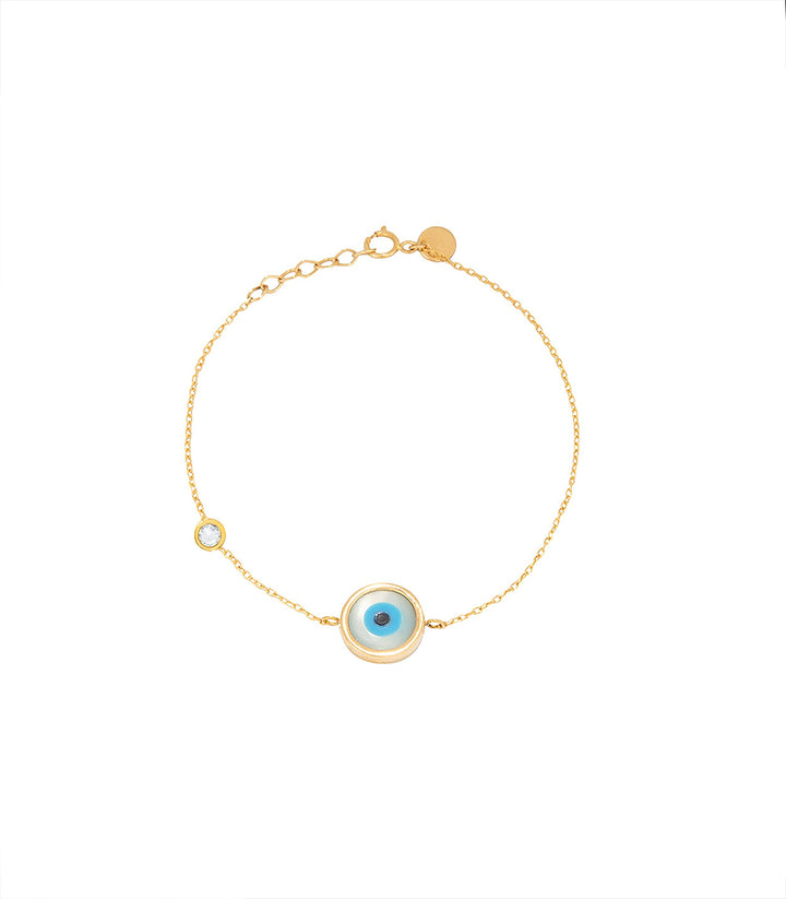 Evil Eye Bracelet Gold with 1 Diamond